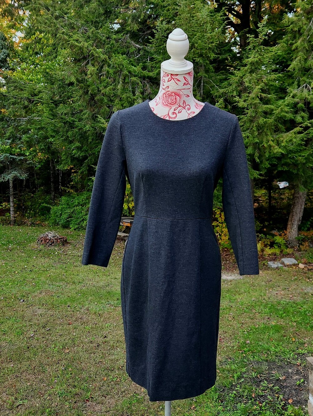 J.Crew Gray Long Sleeve Midi Dress Size 6 Like New